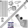Flag Pole Kit, 6 FT Flag Poles for Outside House, Aluminum Alloy Tangle Free Rings, Flagpole Kits with Holder Bracket, Stainless Steel Flagpoles for Residential, Outdoor or Porch, 1 Inch Silver