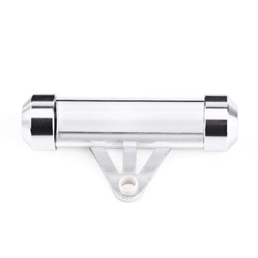 Motorcycle Document Tube, Motorcycle Registration Tube, Universal Motorcycle Motorbike Secure Tax Disc Tube Cylindrical Holder Frame Silver