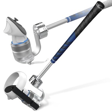 Weighted Golf Club Attachment for Meta Quest 3 &amp; Quest 3S - 90 DEGREE Aluminum Golf Club Adapter Handle Compatible with Quest 3/3S/2 and Quest Pro, Realistic Grip VR Golf Handle Accessory (Right)Y13S