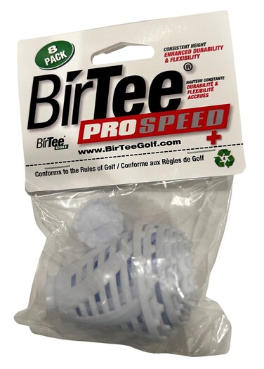 BirTee Golf Tees - PRO Speed Plus with Flexibility &amp; Durability - 8 Pack. Indoor Golf Tees/Golf Simulator Tees/Winter Plastic Golf Tees (White)