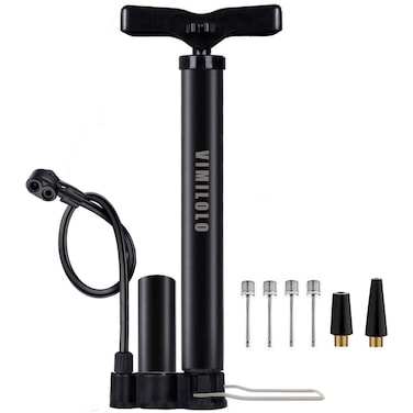 VIMILOLO Bike Pump, Air Bicycle Pump Inflator for Presta and Schrader Valve Tire Ball Bike Portable Pumps 160PSI &amp; 11BAR
