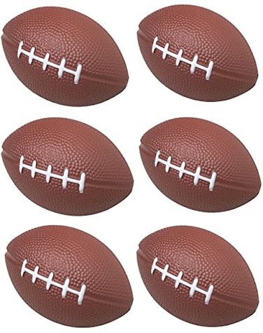 GiftExpress 1 Dozen 4" Foam Mini Football Stress Balls, Mini Sport Balls, Superbowl Decoration Party Favor, Football Themed Party Supplies (Football)