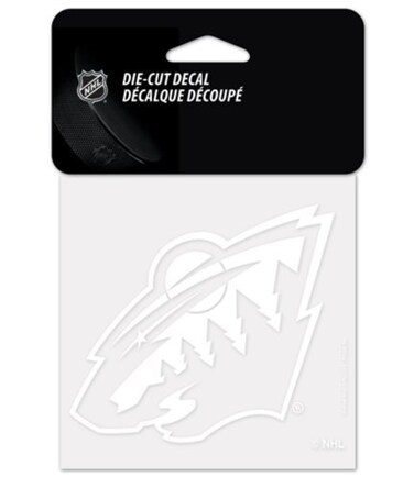 WinCraft NHL Minnesota Wild Hockey White 4"x4" inch Vinyl Die-Cut Decal