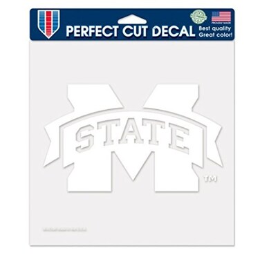 NCAA Mississippi State Bulldogs 8x8 Inch White Perfect-Cut Decal