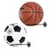 LIOOBO Wall Mount Basketball Holder,2Pcs Universal Ball Holder Storage Display Racks for Basketball Soccer Football Volleyball Exercise Ball (Black)
