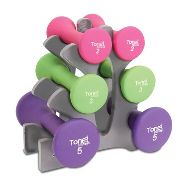 Tone Fitness 20 - Pound Hourglass Dumbbell Weight Set