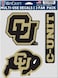 WinCraft NCAA University Colorado Boulder Buffaloes Multi-Use Decal 3 Fan Pack, Team Colors, 5.5" x 7.75" Inch Sheet