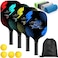 AOPOUL Pickleball Set with 4 Premium Wood Paddles, Cushion Comfort Grip, 4 Cooling Towels, 4 Pickleball Balls &amp; Carry Bag, Pickle Ball Paddle for Men Women