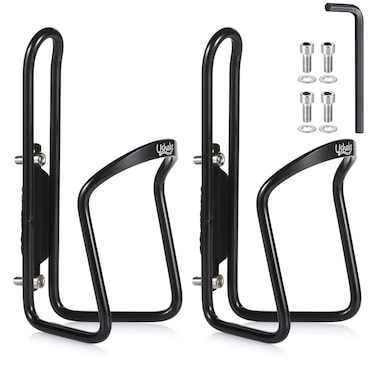 UShake Water Bottle Cages, Basic MTB Bike Bicycle Alloy Aluminum Lightweight Water Bottle Holder Cages Brackets(2 Pack- Drilled Holes Required)