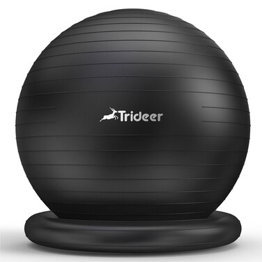 Trideer Ball Chair Yoga Ball Chair Exercise Ball Chair with Base for Home Office Desk, Stability Ball &amp; Fitness Ball Seat to Relieve Back Pain, Home Gym Workout Ball for Abs, Pregnancy Ball with Pump