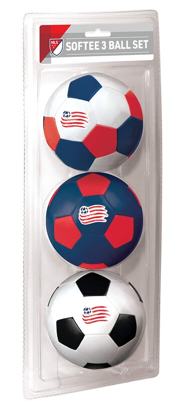 Rawlings Official MLS Licensed Free Kick 4 inch 3-Ball Softee Set, New England Revolution