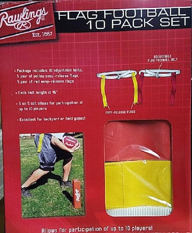 Rawlings Flag Football 10 Pack Set Yellow &amp; Red