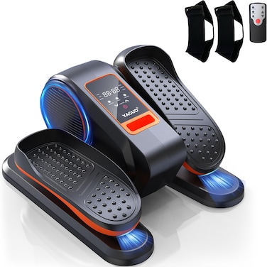 Yagud Under Desk Elliptical Machine, Electric Ellipse Leg Exerciser for Senior, 12 Adjustable Speeds Quiet and Portable Seated Pedal Exerciser for Training with Remote Control, Orange