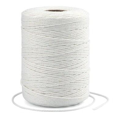 G2PLUS White String,2MM White Cotton String,656Feet Cotton Bakers Twine String for DIY Art&amp;Crafts,Gift Wrapping,Gardening,Macrame,Meat and Roasting(200M/218Yard,12Ply White Twine String)