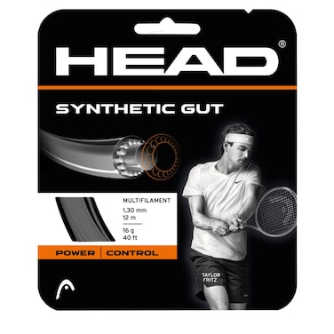 HEAD Synthetic Gut Tennis String Full Set, 17 Gauge, Black, 40 Foot Length