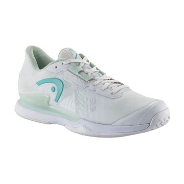 HEAD Women's Sprint Pro Sneaker, White/Aqua, 8.5