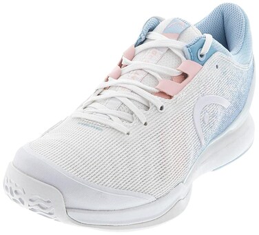 HEAD WHLB Sprint Pro 3.0 Tennis Court Shoes for Women-White/Light Blue, 9, 9