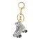 Skates Rhinestone Keychain,Shoe Gold Sparkling Charm Keyring Pendant (Silver)