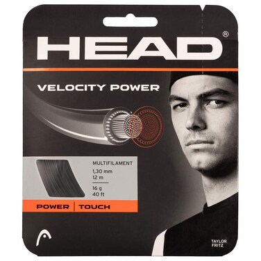 HEAD Velocity MLT Power Tennis String Set (Black, 16g-1.30mm)