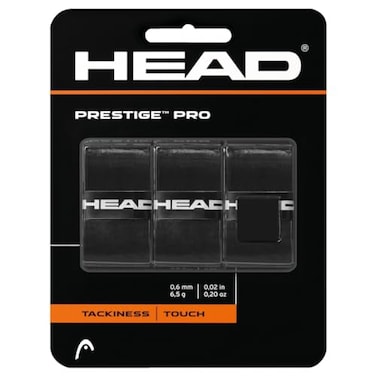 HEAD Prestige Pro Racquet Overgrip - Tennis Racket Grip Tape - Black, 3 Pack