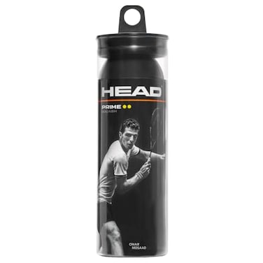 HEAD Prime Squash Balls - Double Yellow Dot 3-Ball Tube