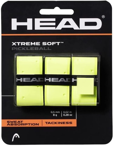 HEAD Extremesoft Pickleball Paddle Overgrip - Tacky Paddle Grip Tape - Yellow