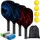 Pickleball Paddles, Pickleball Set with 4 Premium Wood Pickleball Paddles, 4 Pickleball Balls, 4 Cooling Towels &amp; Carry Bag, Pickleball Rackets with Ergonomic Cushion Grip