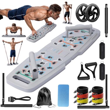 Push Up Board, Workout Equipment Home Gym,Exercise Equipment,Pushup Stands Strength Training,Portable Multi Function Foldable 20 in 1 Pull Up Bar Fitness
