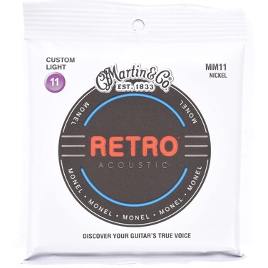 Martin Retro Acoustic Guitar Strings - .011-.052 Custom Light (MM11)