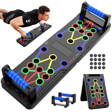 Berleng Push Up Board - 36-in-1 Foldable Pushup Fitness Stand for Portable Strength Training. Rugged, Stable Equipment for Home Gym Workout for Men &amp; Women