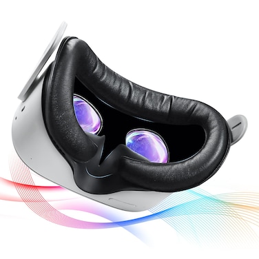 Face Pad &amp; Face Cover Cushion Replacement Compatible with Oculus/Meta Quest 2 -VR Accessories Facial Interface Bracket Foam Soft Silicone &amp; Comfortable Leather Sweat-Proof Anti-Leakage Nose Pad