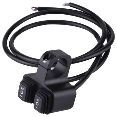 Motorcycle Handlebar Switch, 7/8" 22mm 12V 16A CNC Aluminum Alloy Motorcycle Handlebar Mount Headlight Spotlight 3 Way On/Off Dual Switch Fits 7/8" Handlebars