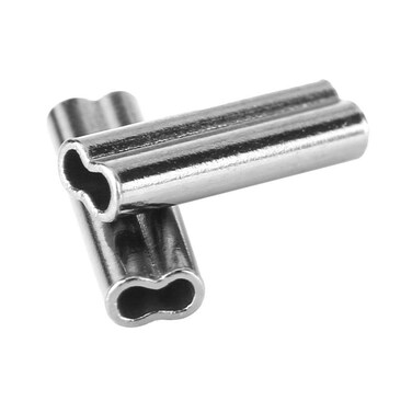 TOPINCN 100pcs Double Barrel Crimp Fishing Line Wire Leader Sleeves Copper Tube Connector Inside Diameter 1mm - 2mm(1.2mm*10mm)