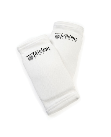 Tandem Sport Volleyball Elbow Pads - Volleyball Pads for Floor Burns and Bruises - Non-Bulky White Volleyball Elbow Pads