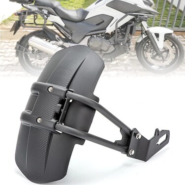 Qiilu Motorcycle Rear Mudguard, Rear Wheel Mudguard Splash Guard, Rear Mudguard Bracket Black (for Convex Rear Flat Fork 12-18inch tire)