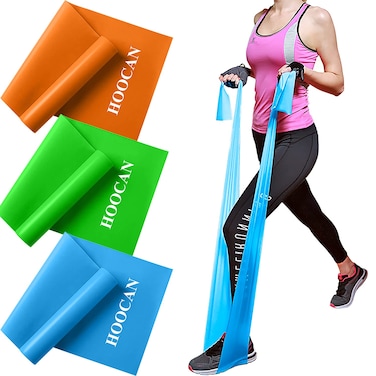 Resistance Bands Set, Long Exercise Bands for Arms, Shoulders, Legs and Butt, Workout Stretch Bands for Physical Therapy, Gym, Yoga