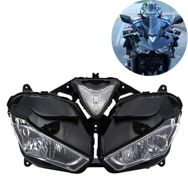 Motorcycle Front HeadLamp Headlight Headlamp Assembly Compatible for Yamaha R25 / R3 2014 2015 2016 2017 2018 R3 R25 14 15 16 17 18 Front Fairings Headlight