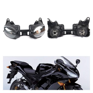 Motorcycle Front Headlight Headlamp Assembly Compatible for Kawasaki ZX6R 636 2007 2008 07 08 ZX-6R ZX636R Front Fairings Headlight Lens Light Clear
