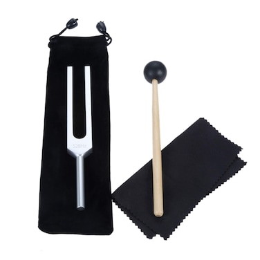 Tuning Fork, 528 Hz Tuning Fork with Silicone Hammer and Cleaning Cloth for Stress Alleviation, Relaxation