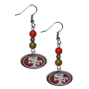 NFL Siskiyou Sports Womens Philadelphia Eagles Fan Bead Dangle Earrings One Size Team Color,black
