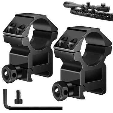 LONSEL 1'' Scope Rings, 2Pcs High Profile &amp; 2Pcs Medium Profile 1 Inch Scope Mount Rings for Picatinny Rail (High Profile - 2 Pack)