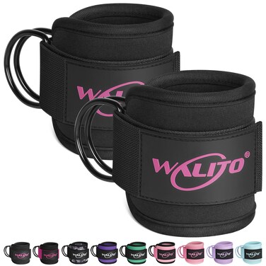 WALITO Gym Ankle Straps for Working Out - Glute Ankle Cuff Kickback Strap, Gym Cable Machine Accessories for Women Glute Leg Extensions, Hip Abductors &amp; Lower Body Exercises Equipment