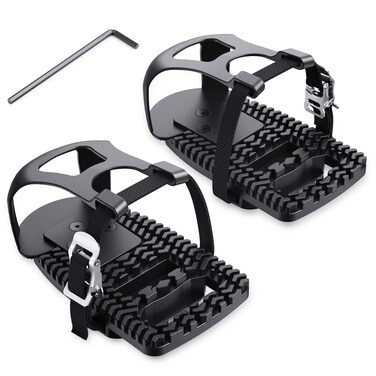 Toe Cages Compatible with The Peloton Bike, Kelecuia Toe Cage Pedals Adapters for Regular Shoes, Pedals Shoe Cage, Convert Look Delta Pedal to Toe Clip Straps, Ride with Sneakers