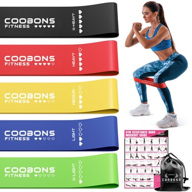 Resistance Bands for Working Out, Exercise Bands for Women &amp; Men, Latex Elastic Bands for Yoga, Pilates, Rehab, Fitness and Home Workout, Strength Bands for Booty