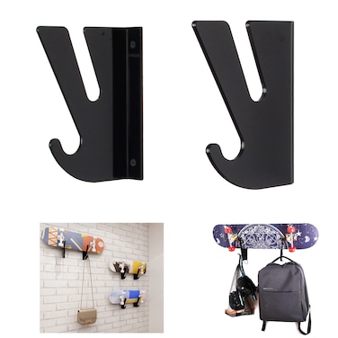 WANLIAN Skateboard Wall Mount Display Rack, Skateboard Wall Rack with Storage Hook