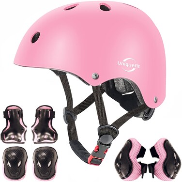 Kids Boys and Girls Protective Gear Set, Outdoor Sports Safety Equipment 7Pcs Child Helmet Knee &amp;Elbow Pads Wrist Guards for Roller Scooter Skateboard Bicycle