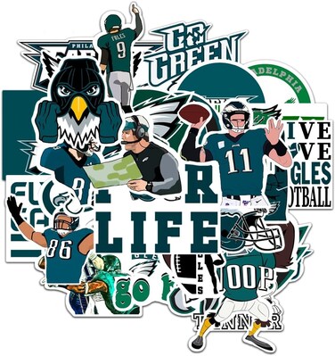 45 PCS American Football Stickers for Water Bottle, Laptop, Bicycle, Computer, Motorcycle, Travel Case, Car Decal Decoration Sticker 2-2.5 inches