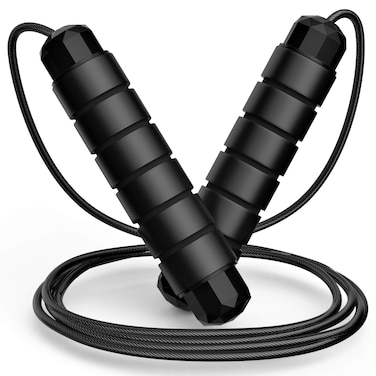Jump Rope, Tangle-Free Rapid Speed Jumping Rope Cable with Ball Bearings for Women, Men, and Kids, Adjustable Steel Jump Rope Workout with Foam Handles for Fitness, Home Exercise &amp; Slim Body