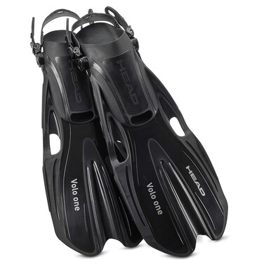 HEAD Italian Collection Volo One Adjustable Snorkeling Fin, Black, Large, (10-13)