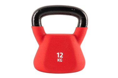 UFC Kettlebell 12kg, Red Red Rubber Coated Iron with Flat Bottom